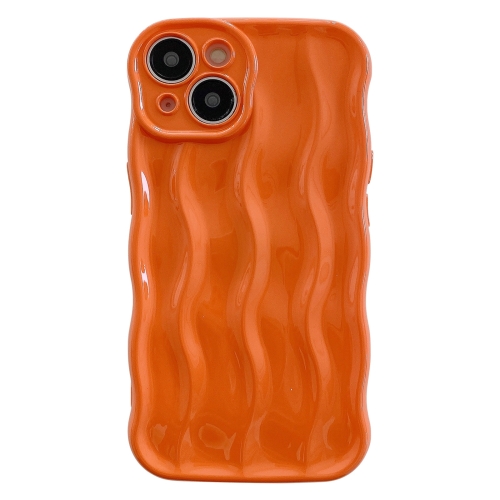 

For iPhone 14 Wave Texture Bright TPU Phone Case(Orange)