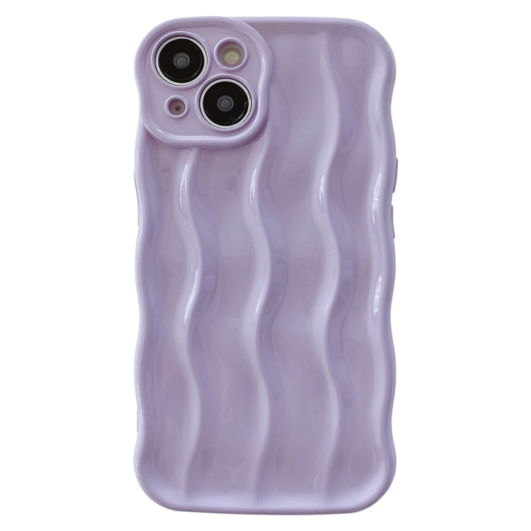 

For iPhone 13 Wave Texture Bright TPU Phone Case(Purple)