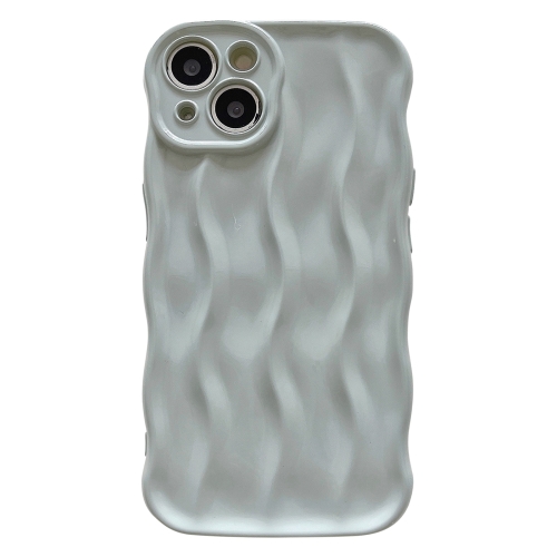 

For iPhone 13 Wave Texture Bright TPU Phone Case(White)