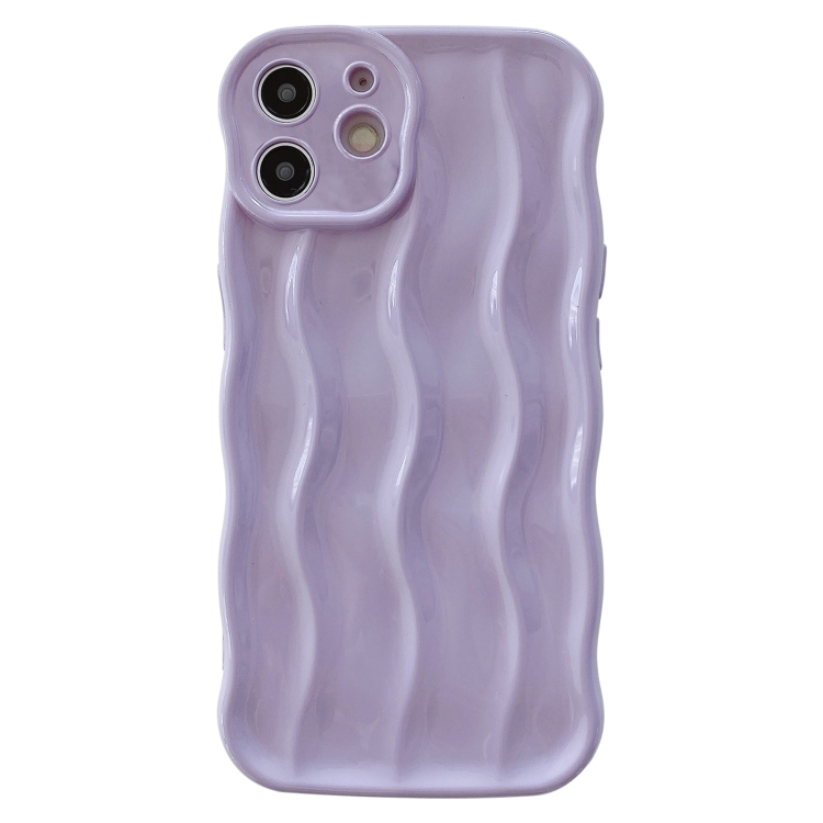 

For iPhone 11 Wave Texture Bright TPU Phone Case(Purple)