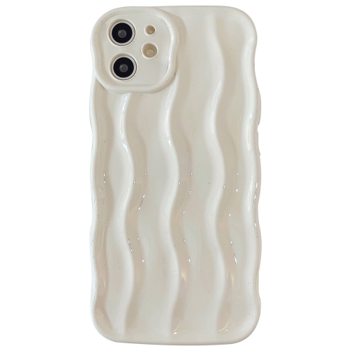 

For iPhone 11 Wave Texture Bright TPU Phone Case(Milky White)