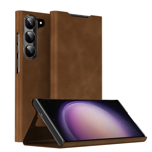 

For Samsung Galaxy S23 5G Magnetic Napa Texture Leather Phone Case with Holder(Brown)