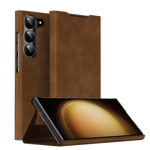 

For Samsung Galaxy S23+ 5G Magnetic Napa Texture Leather Phone Case with Holder(Brown)