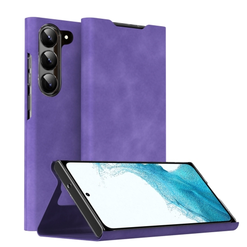 

For Samsung Galaxy S22 5G Magnetic Napa Texture Leather Phone Case with Holder(Purple)