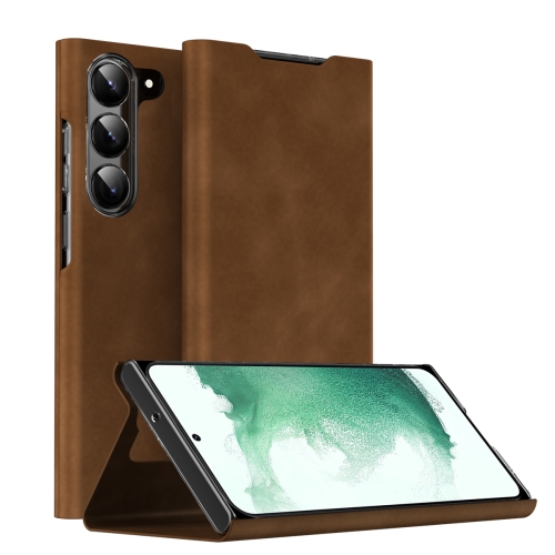 

For Samsung Galaxy S22+ 5G Magnetic Napa Texture Leather Phone Case with Holder(Brown)