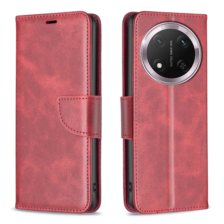 

For Honor X9c 5G Global Lambskin Texture Pure Color Flip Leather Phone Case(Red)