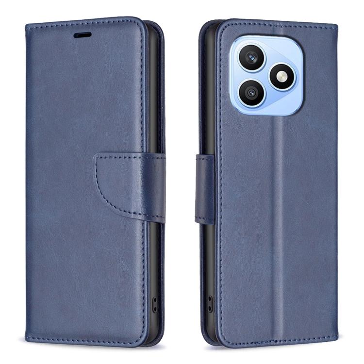 

For Honor X8d 4G Lambskin Texture Pure Color Flip Leather Phone Case(Blue)