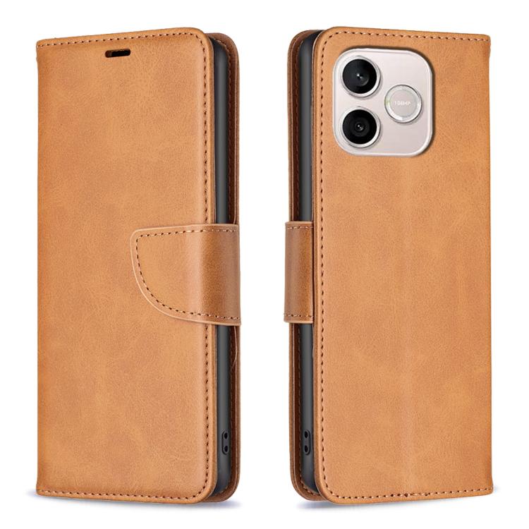 

For Honor 600 Lite Global Lambskin Texture Pure Color Flip Leather Phone Case(Yellow)