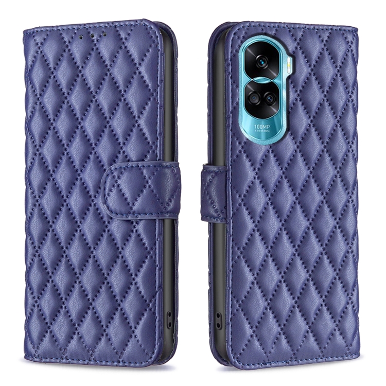 

For Honor 90 Lite/X50i Diamond Lattice Wallet Flip Leather Phone Case(Blue)