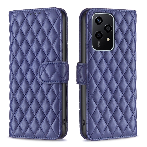 

For Honor 200 Lite Global Diamond Lattice Wallet Flip Leather Phone Case(Blue)