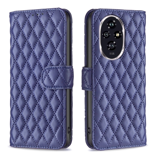 

For Honor 200 Diamond Lattice Wallet Flip Leather Phone Case(Blue)
