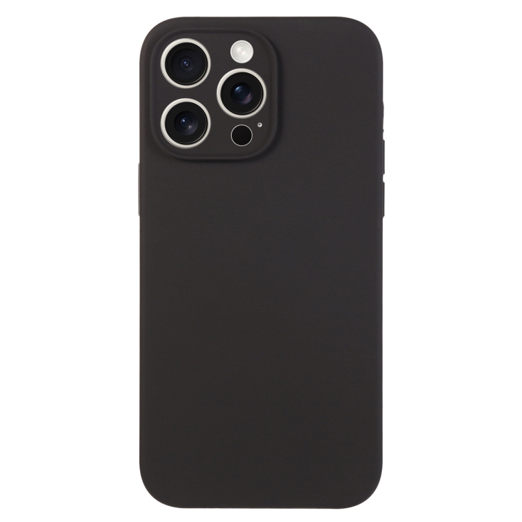 

For iPhone 15 Pro Max Pure Color Liquid Silicone Fine Pore Phone Case(Black)