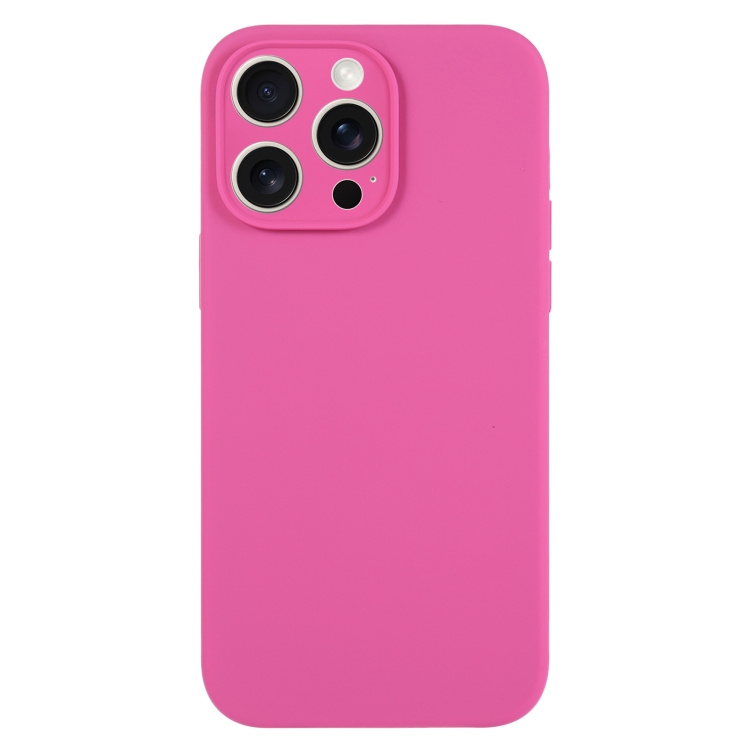 

For iPhone 15 Pro Max Pure Color Liquid Silicone Fine Pore Phone Case(Pitaya)