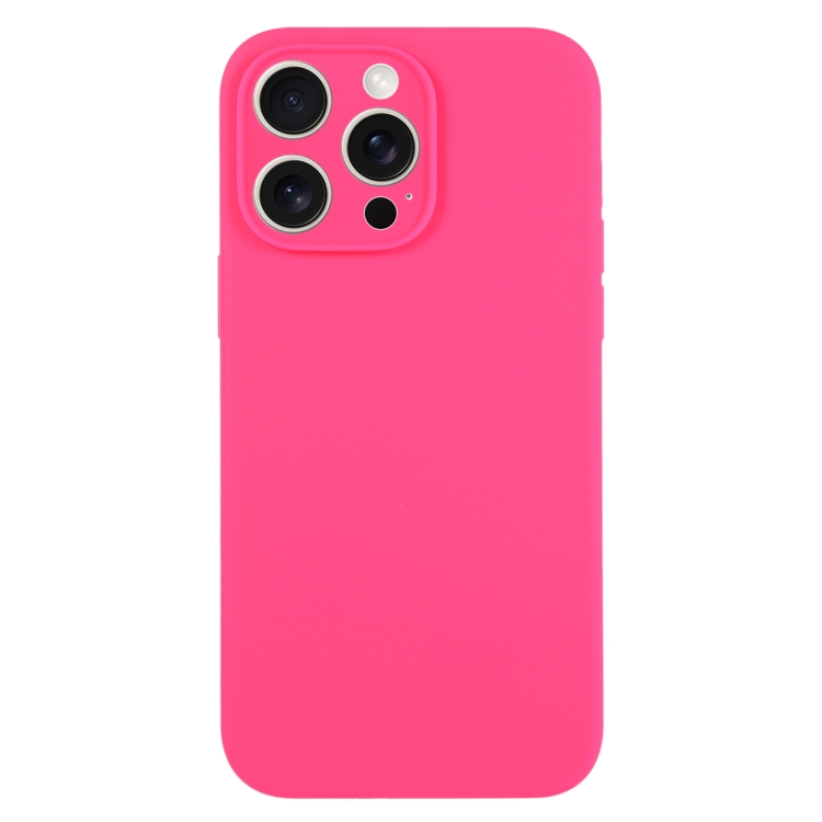 

For iPhone 15 Pro Max Pure Color Liquid Silicone Fine Pore Phone Case(Fresh Pink)