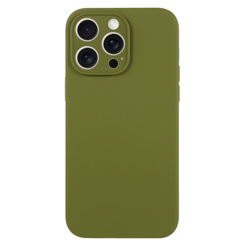 

For iPhone 15 Pro Pure Color Liquid Silicone Fine Pore Phone Case(Pine Forest Green)