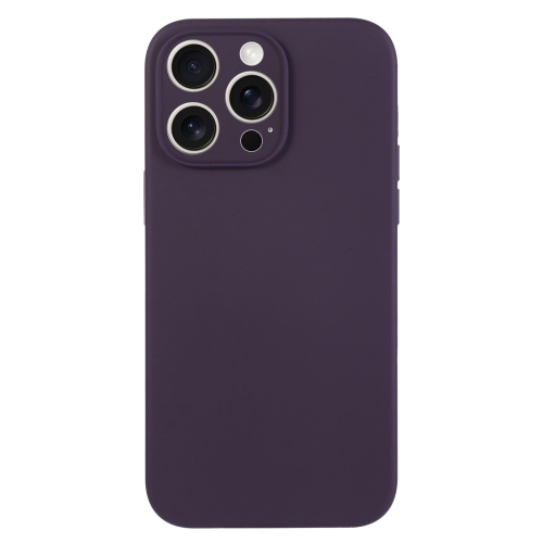 

For iPhone 15 Pro Pure Color Liquid Silicone Fine Pore Phone Case(Berry Purple)