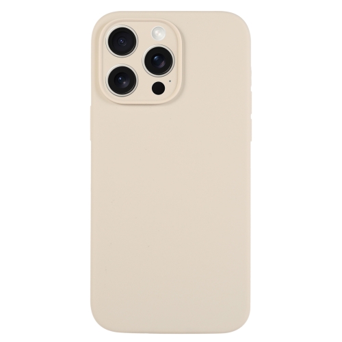 

For iPhone 15 Pro Pure Color Liquid Silicone Fine Pore Phone Case(Antique White)