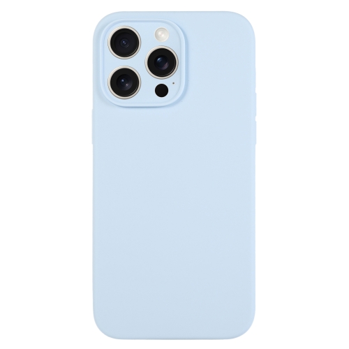 

For iPhone 15 Pro Pure Color Liquid Silicone Fine Pore Phone Case(Sky Blue)