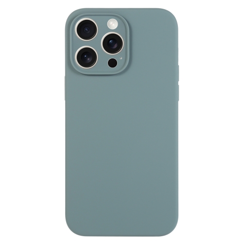 

For iPhone 15 Pro Pure Color Liquid Silicone Fine Pore Phone Case(Pine Needle Green)