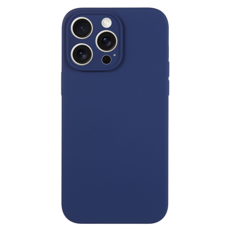 

For iPhone 15 Pro Pure Color Liquid Silicone Fine Pore Phone Case(Royal Blue)