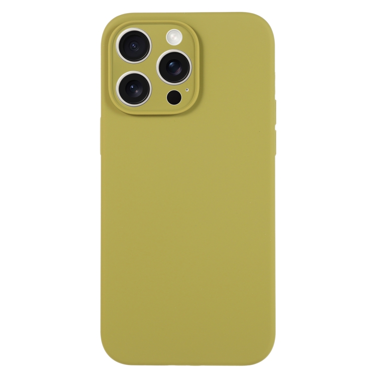 

For iPhone 15 Pro Pure Color Liquid Silicone Fine Pore Phone Case(Willow Green)