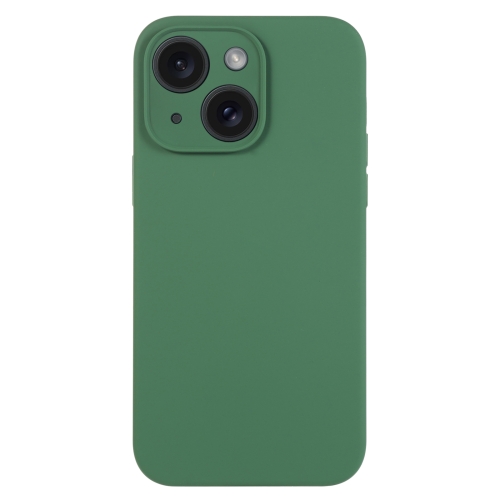 

For iPhone 15 Plus Pure Color Liquid Silicone Fine Pore Phone Case(Clover Green)