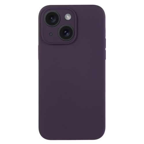 

For iPhone 15 Plus Pure Color Liquid Silicone Fine Pore Phone Case(Berry Purple)