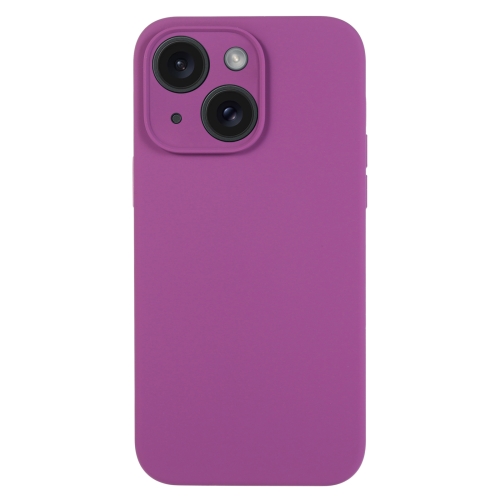 

For iPhone 15 Plus Pure Color Liquid Silicone Fine Pore Phone Case(Grape Purple)