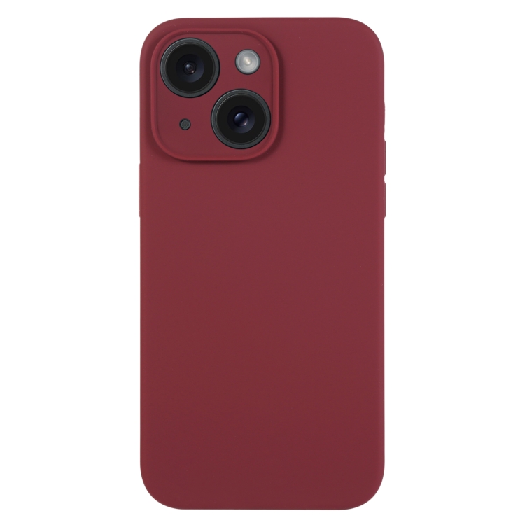

For iPhone 15 Plus Pure Color Liquid Silicone Fine Pore Phone Case(Plum)