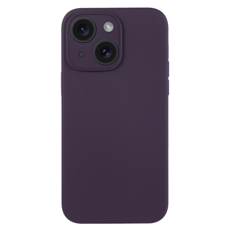 

For iPhone 15 Pure Color Liquid Silicone Fine Pore Phone Case(Berry Purple)