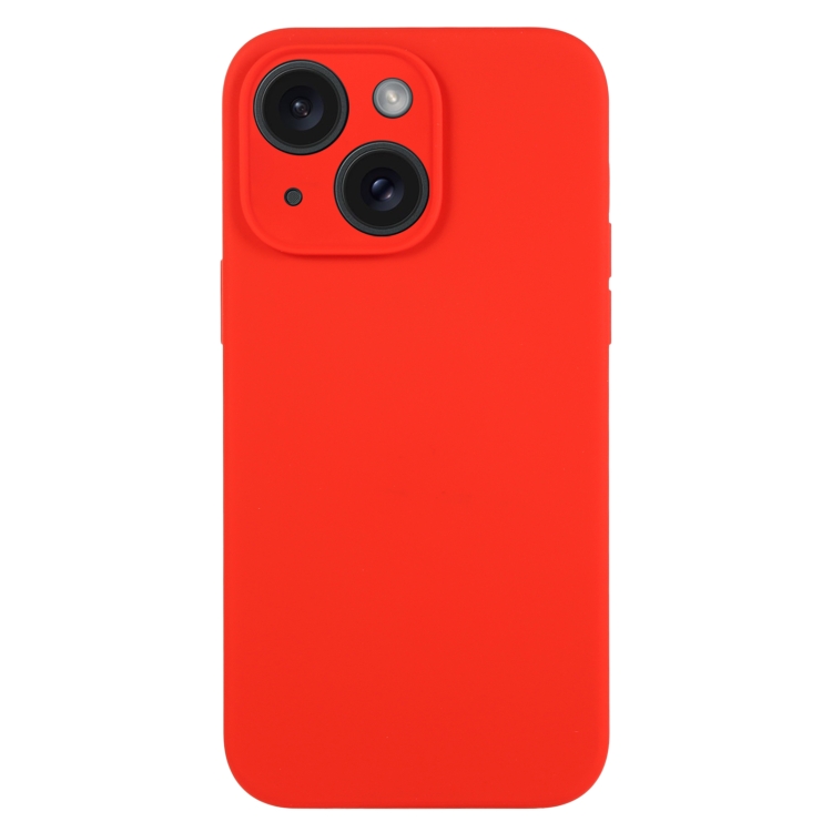 

For iPhone 15 Pure Color Liquid Silicone Fine Pore Phone Case(Red)