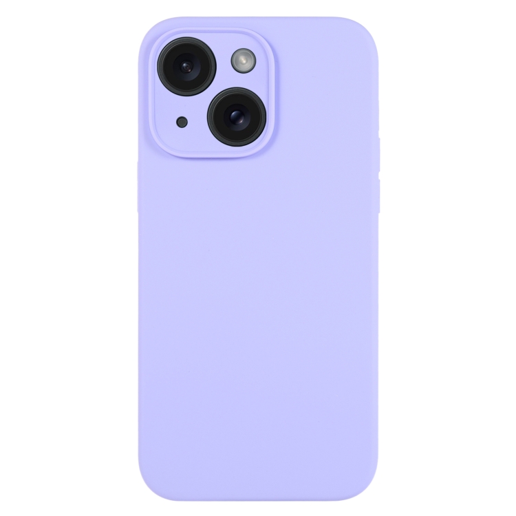 

For iPhone 15 Pure Color Liquid Silicone Fine Pore Phone Case(Light Purple)