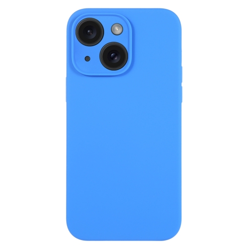 

For iPhone 15 Pure Color Liquid Silicone Fine Pore Phone Case(Lake Blue)
