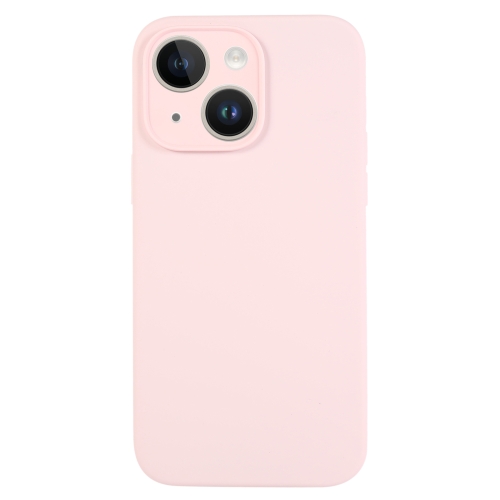

For iPhone 14 Plus Pure Color Liquid Silicone Fine Pore Phone Case(Grey Pink)