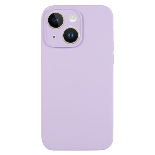 

For iPhone 14 Plus Pure Color Liquid Silicone Fine Pore Phone Case(Lilac Purple)
