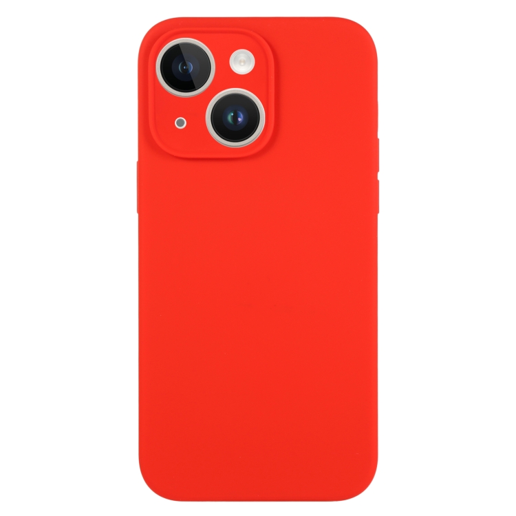 

For iPhone 14 Plus Pure Color Liquid Silicone Fine Pore Phone Case(Red)