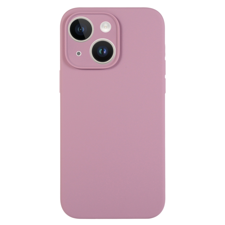 

For iPhone 14 Plus Pure Color Liquid Silicone Fine Pore Phone Case(Black Currant)