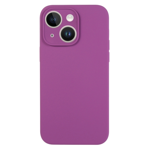 

For iPhone 14 Plus Pure Color Liquid Silicone Fine Pore Phone Case(Grape Purple)