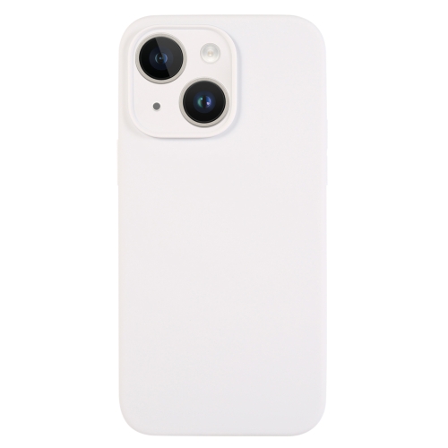 

For iPhone 14 Pure Color Liquid Silicone Fine Pore Phone Case(White)