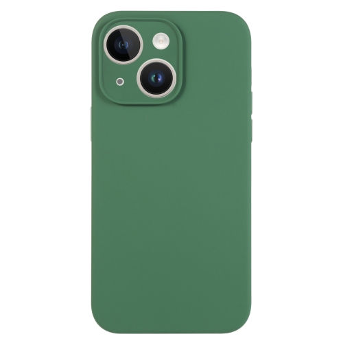 

For iPhone 14 Pure Color Liquid Silicone Fine Pore Phone Case(Clover Green)