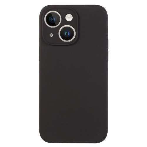 

For iPhone 14 Pure Color Liquid Silicone Fine Pore Phone Case(Black)