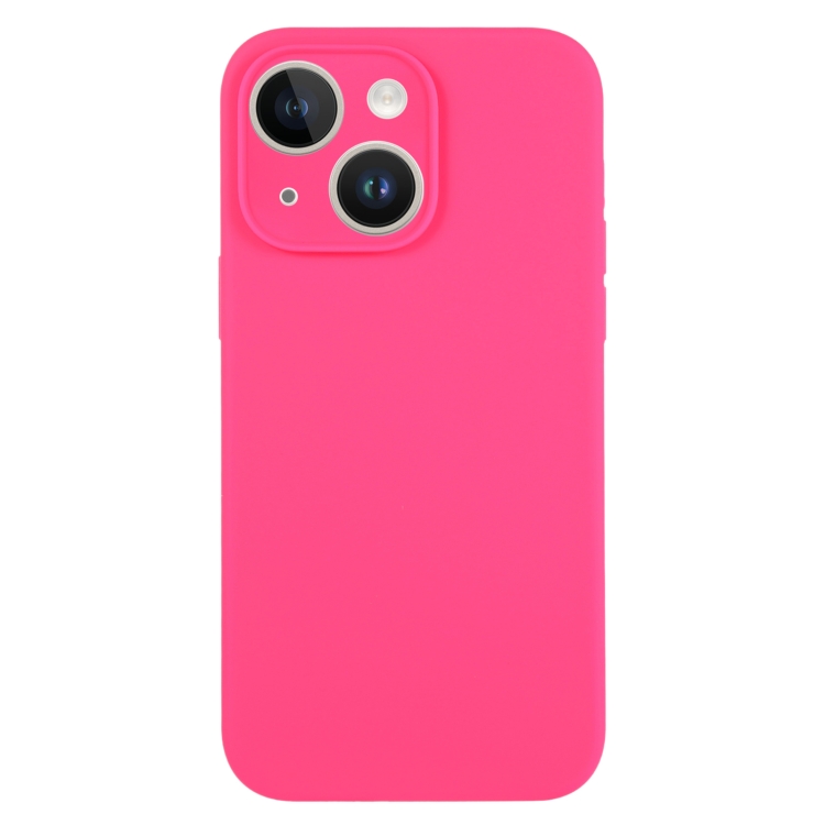 

For iPhone 14 Pure Color Liquid Silicone Fine Pore Phone Case(Fresh Pink)