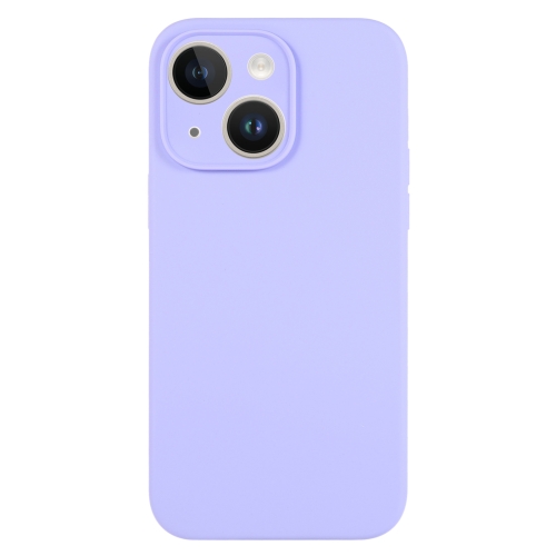 

For iPhone 14 Pure Color Liquid Silicone Fine Pore Phone Case(Light Purple)