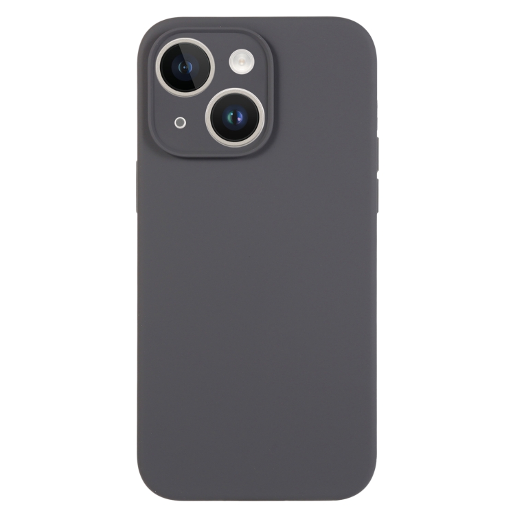 

For iPhone 14 Pure Color Liquid Silicone Fine Pore Phone Case(Charcoal Black)