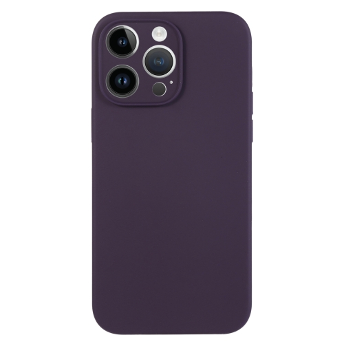 

For iPhone 14 Pro Pure Color Liquid Silicone Fine Pore Phone Case(Berry Purple)