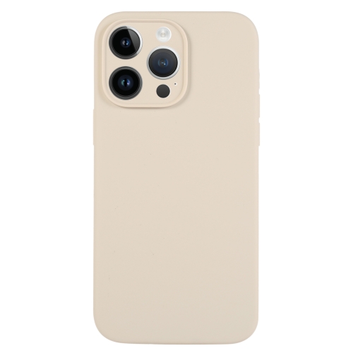 

For iPhone 14 Pro Pure Color Liquid Silicone Fine Pore Phone Case(Antique White)