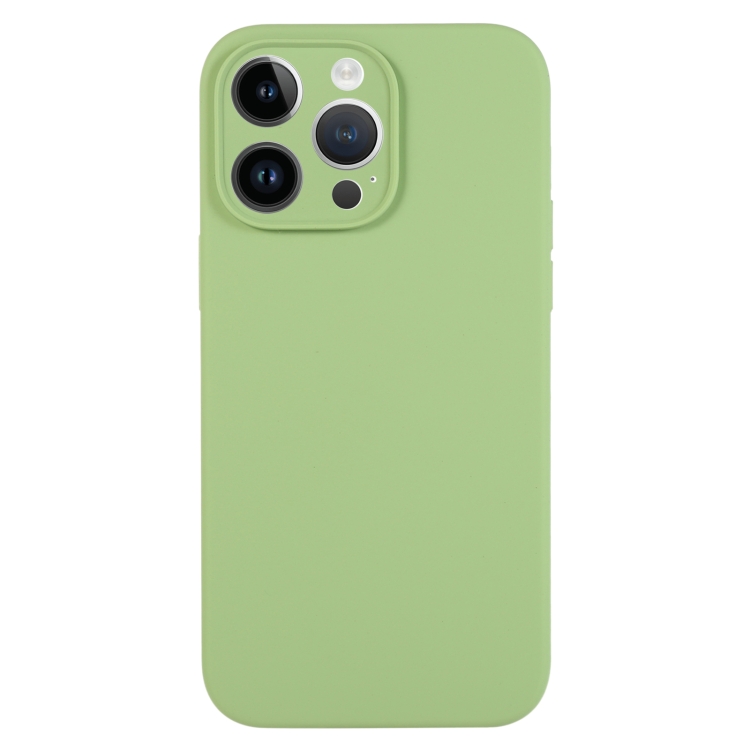 

For iPhone 14 Pro Pure Color Liquid Silicone Fine Pore Phone Case(Mint Green)