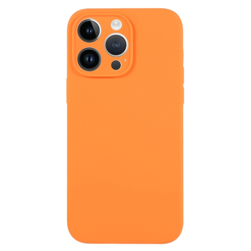 

For iPhone 14 Pro Max Pure Color Liquid Silicone Fine Pore Phone Case(Orange)