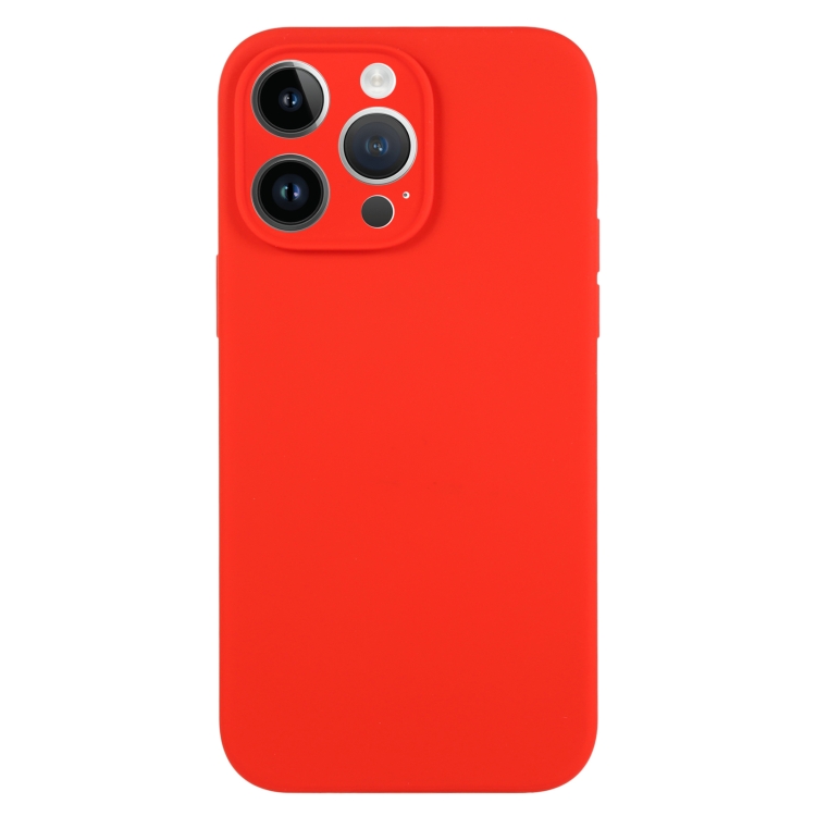 

For iPhone 14 Pro Max Pure Color Liquid Silicone Fine Pore Phone Case(Red)