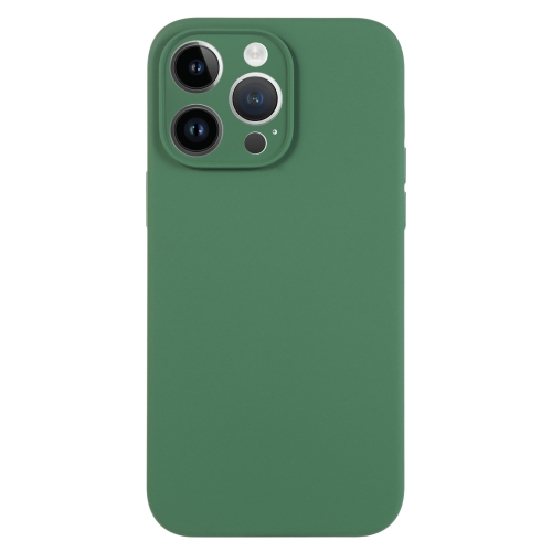 

For iPhone 13 Pro Max Pure Color Liquid Silicone Fine Pore Phone Case(Clover Green)